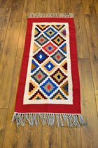 Handgemaakt Kelim vloerkleed 70 cm x 140 cm - Wol tapijt Kilim Uit Egypte - Handgeweven Loper tapijt - Woonkamer tapijt -  Oosterse Vloerkleed