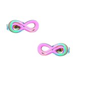 Aramat jewels ® - Regenboog oorbellen infinity zweerknopjes chirurgisch staal 9x4mm