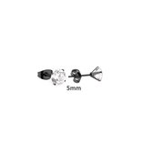 Aramat jewels ® - Zweerknopjes- oorbellen-zwart-zirkonia-chirurgisch staal-5mm