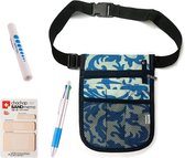 Hospitrix Verpleegkunde Buidel SWIRLS BLAUW met Gratis Inhoud - Organizer / Tasje voor Verpleegkundigen met Gratis Memoblaadjes + Penlight + Vierkleurenpen | Verpleegkunde Cadeau