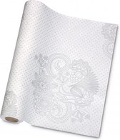 GALA Tafelloper Mia White Silver 40cm x 10m Dessin
