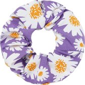 Scrunchie met bloemen ''daisy'' lila, haaraccessoires