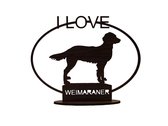 Decoratie I Love Weimaraner ( Fineer Walnoot )