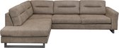 Hoekbank Castelo chaise longue links | lederlook River bruin 10 | 2,06 x 2,78 mtr breed