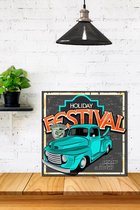 3d Hout Retro Poster Holiday Festival