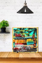 3d Hout Retro Poster Greetings from California