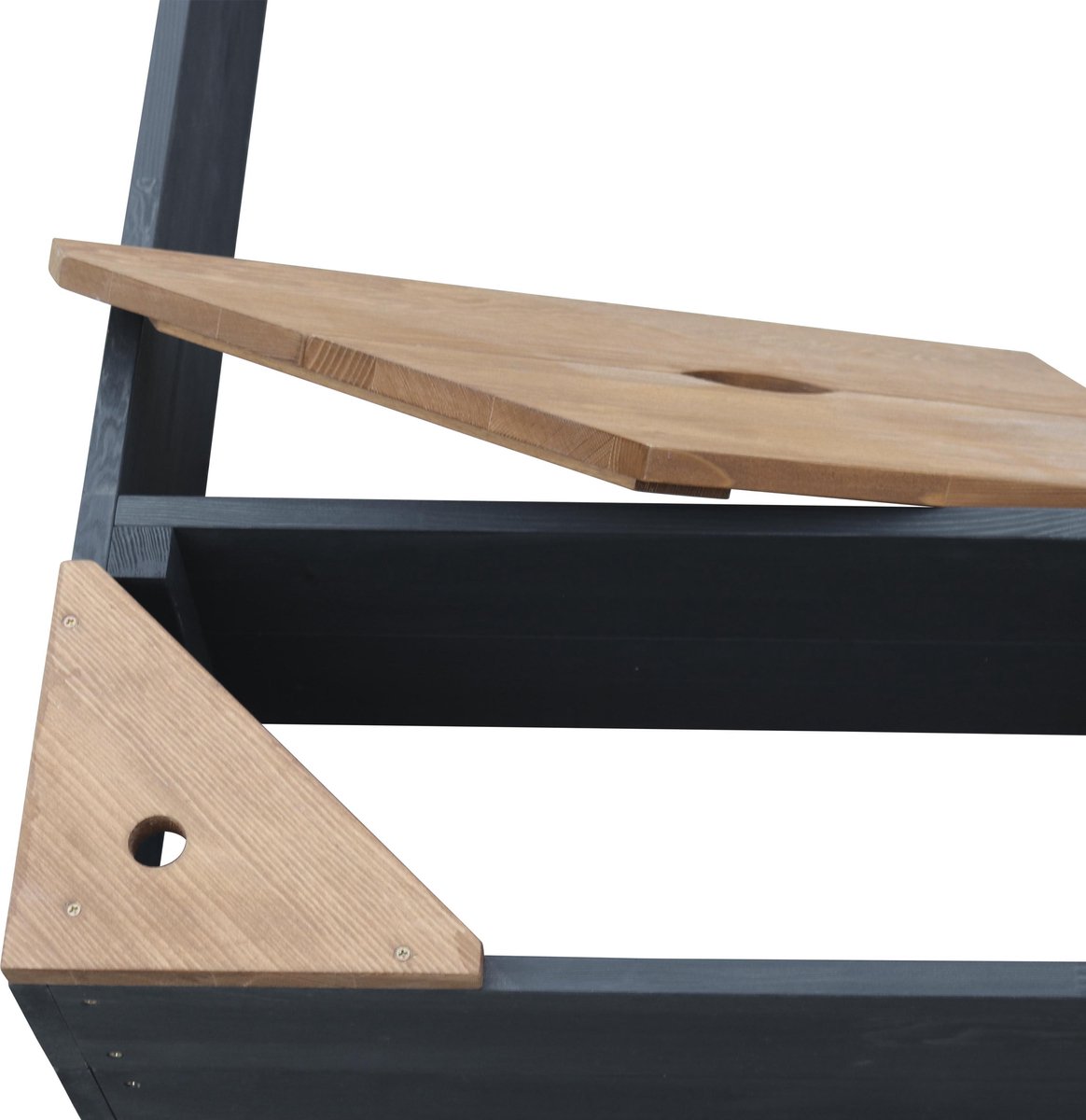 AXI Amy Houten Zandbak Antraciet/Bruin - Incl. Beschermhoes, Opbergruimte en Zitbankjes - FSC hout - 115x115cm — afbeelding 5