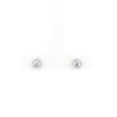Sparkle Ronde oorstekers - Oorknopjes - 14 karaat witgoud - 0.20 ct. diamant - Dames