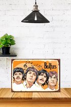 3d effect Retro Hout Poster The Beatles