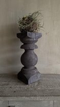 KRAM | Kandelaar Kaarsenhouder Baluster | Hout | 15 x 15 x 39 cm | Zwart