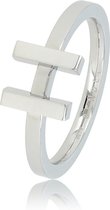 My Bendel - H ring - Zilver - Leuke H ring die je los kan dragen of in combinatie met onze keramiek ringen - Met luxe cadeauverpakking