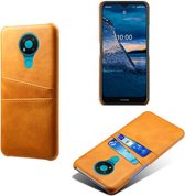 Nokia 3.4 hoesje - MobyDefend Lederen Backcover Met Vakjes Voor Pasjes - Cognacbruin - GSM Hoesje - Telefoonhoesje Geschikt Voor: Nokia 3.4