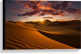Canvas  - Verlaten Woestijn met Zonlicht - 60x40cm Foto op Canvas Schilderij (Wanddecoratie op Canvas)