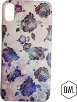 DWL design backcover Hoesje TPU voor Samsung Galaxy A71 - blauwe Bloemen Print  - mooi phantasy bloemen printje - back cover trendy print - achterkantje bescherming rug  - mode tre