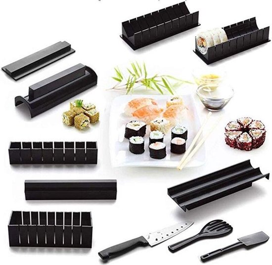 Wieg afbetalen nationalisme 11-Delige Sushi Maker Kit XXL Met Mes -Zelf Sushi Maken Kit- Mooi  verpakking doosje... | bol.com