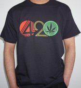 420 T-shirt Black Size L - Bedrukte T-shirts - Weed - 420 - Smoke - Trippin Balls
