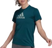 adidas adidas Designed 2 Move Sportshirt - Maat XL  - Vrouwen - donkerblauw - lichtgroen