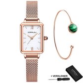 CRRJU Horloges voor Vrouwen Dameshorloge Meisjes Dames Watch Horloge – Horlogebox Geschenkdoos – Rosé Wit