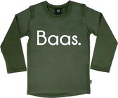 KMDB Shirtje Longsleeve Baas Khaki Jongens Blauw - Maat 128