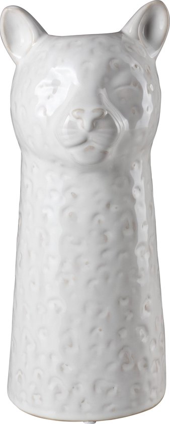 Vase léopard Ø10,6x26cm blanc
