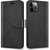 Apple iPhone 12 Pro Max Book Case Luxe Wallet Zwart
