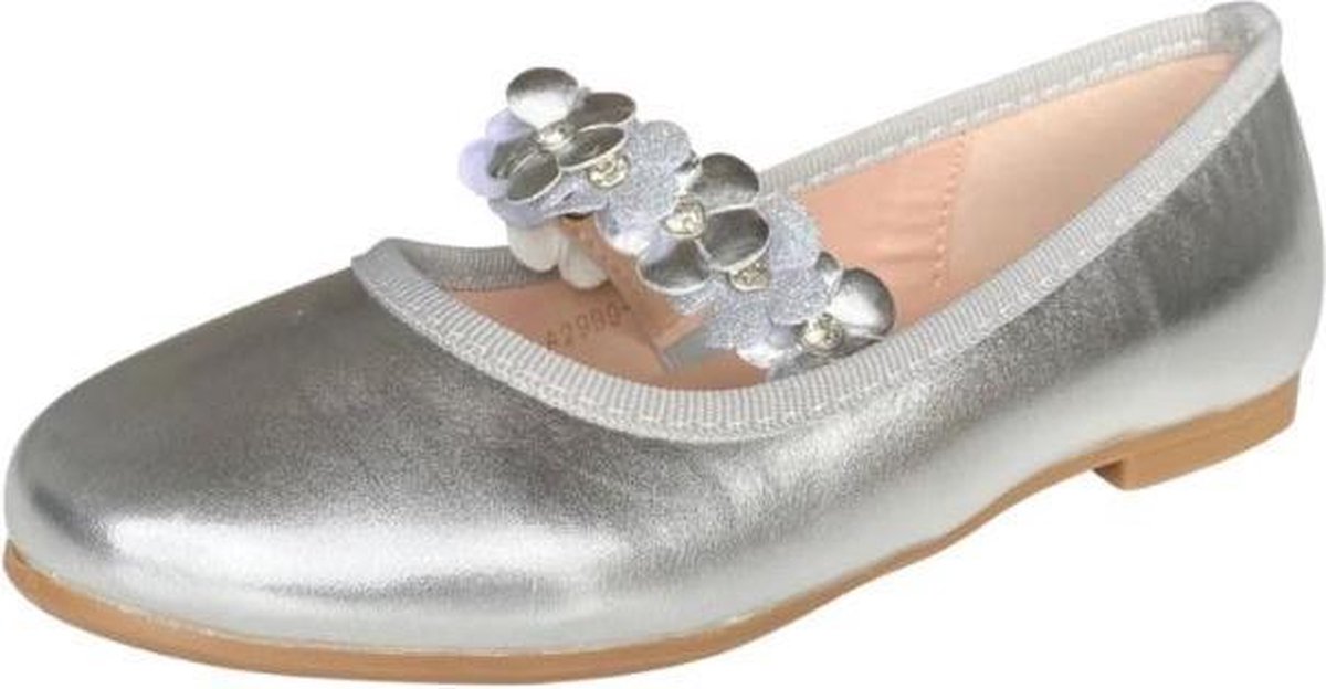 Prinsessen schoenen Ballerina Flores zilver met hakje maat 26 - binnenmaat  17 cm - bij... | bol.com