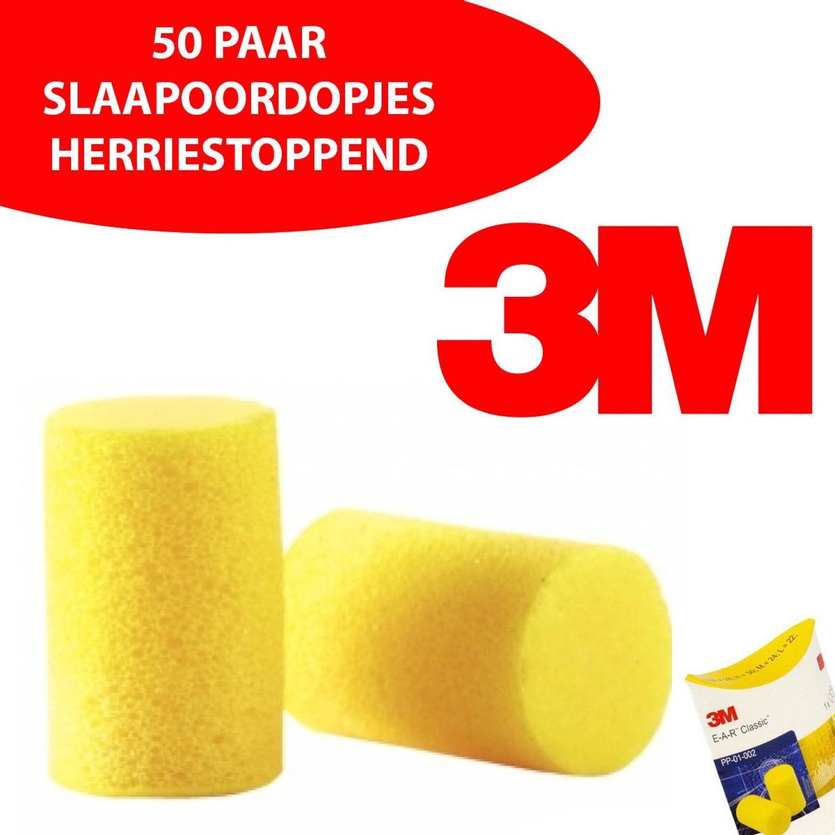 50 setjes Herriestoppende 3M OORDOPPEN - EAR CLASSIC 28dB