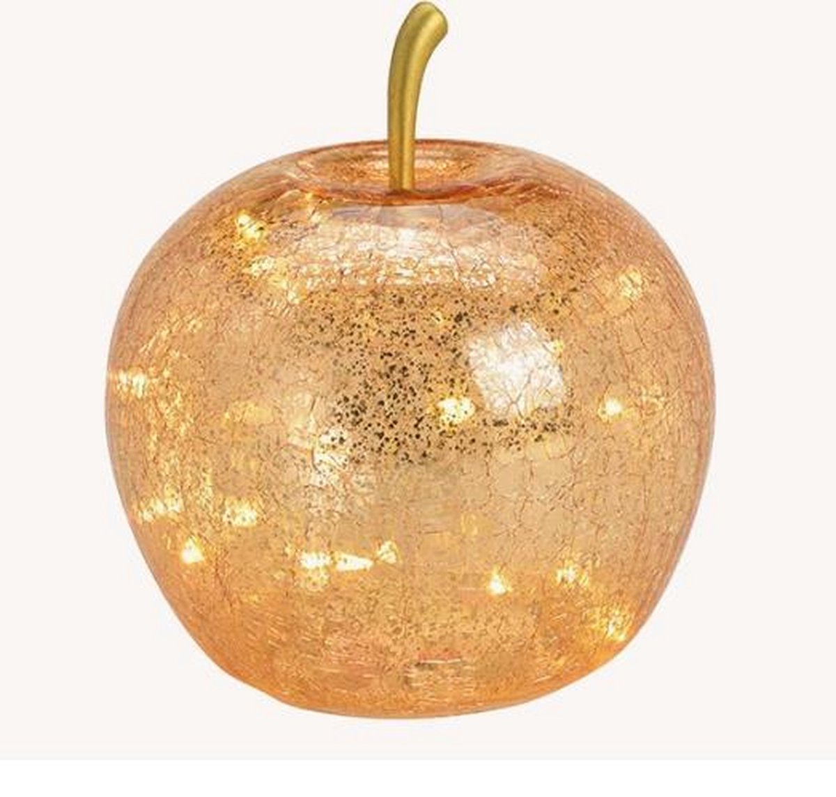 Sfeerlamp - tafellamp - appel - Goudkleur - Led - 17cm