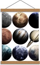 Schoolplaat – Verschillende Planeten - 30x40cm Foto op Textielposter (Wanddecoratie op Schoolplaat)