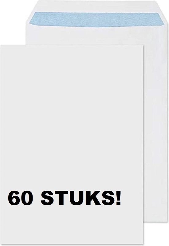 Oeps Altijd Zwitsers Enveloppen A4 - 60 STUKS - 229 x 324 MM - Zelfklevend met plakstrip - A4  formaat wit -... | bol.com