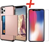 Apple iPhone 11 Pro Backcover | Roze | Pasjeshouder