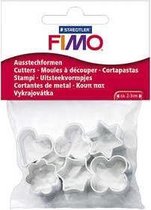 FIMO® Uitsteekvormen - Sterren - Bloemen - Hartje - Klei Vormpjes - Koekjes Vormen - Metaal - 6 stuks