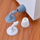 Butée de porte - Siliconen - Anti-choc - Support de porte - Bouchon de porte à absorption - Wit- Mur de toilette tactile
