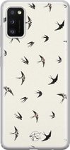 Samsung Galaxy A41 siliconen hoesje - Vogels / Birds - Soft Case Telefoonhoesje - Beige - Print