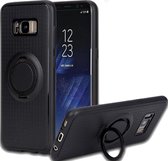 Samsung Galaxy S8 Backcover - Zwart - Magnetisch met Carbon ring