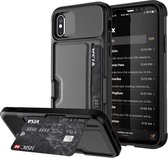 Apple iPhone X - XS Backcover | Zwart | 3 in 1 Pasjeshouder | met Magneet