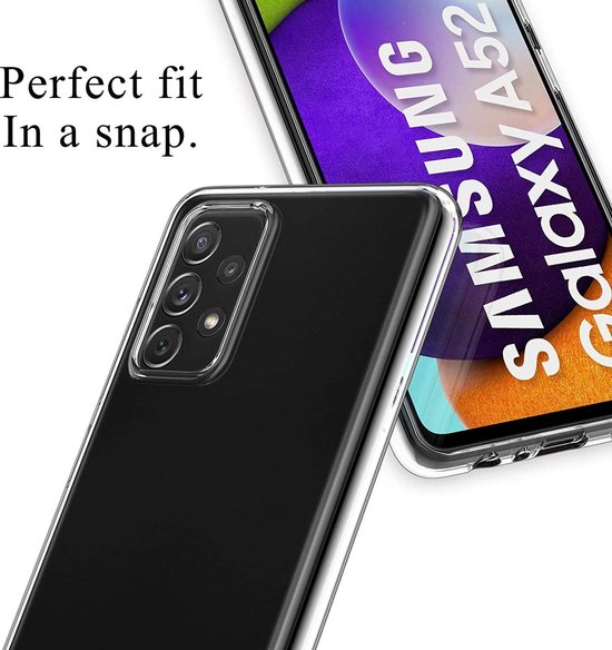 Protecteur d'écran trempé Samsung Galaxy A52 (4G & 5G) 2 x verre trempé + coque arrière en silicone TPU - transparent