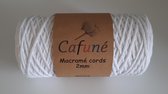 Cafuné gevlochten macramé koord-2mm-Wit-Klos 240 meter