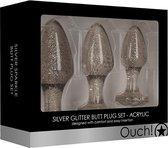 Acrylic Silverchip Butt Plug Set - Silver - Butt Plugs & Anal Dildos - Kits