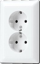 ✅ ..2 STUKS.. Jung AS5020NUWW Inbouw Stopcontact met Randaarde - 2-voudig - Polarwit ✅ PROLEDPARTNERS®