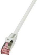 LogiLink CQ2092S RJ45 Netwerkkabel, patchkabel CAT 6 S/FTP 10.00 m Grijs Vlambestendig, Snagless 1 stuk(s)