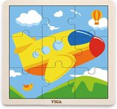 VIGA Handy Houten Puzzel Vliegtuig 9 elementen