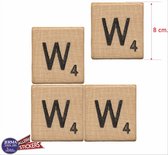 W scrabble letters set van 4 letter stickers
