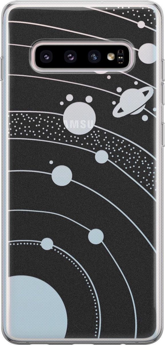 Samsung Galaxy S10 siliconen hoesje - Universe space - Soft Case Telefoonhoesje - Transparant - Print