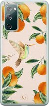 Hoesje geschikt voor Samsung Galaxy S20 FE - Tropical fruit - Soft Case - TPU - Natuur - Oranje - ELLECHIQ