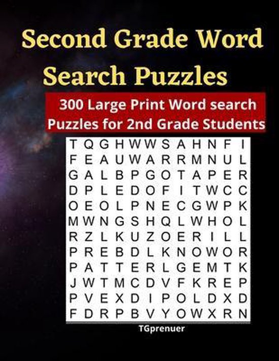 Second Grade Word Search Puzzles 30 Large Print Second Grade Word