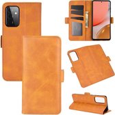 Samsung Galaxy A72 hoesje - MobyDefend Luxe Wallet Book Case (Sluiting Zijkant) - Lichtbruin - GSM Hoesje - Telefoonhoesje Geschikt Voor: Samsung Galaxy A72