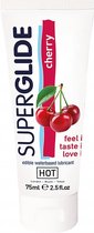 HOT Superglide edible lubricant waterbased - cherry - 75 ml - Lubricants - Lubricants With Taste