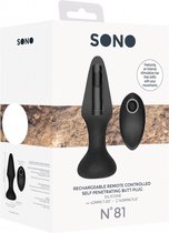 No. 81 - Rechargeable Remote Controlled Butt Plug - Black - Butt Plugs & Anal Dildos