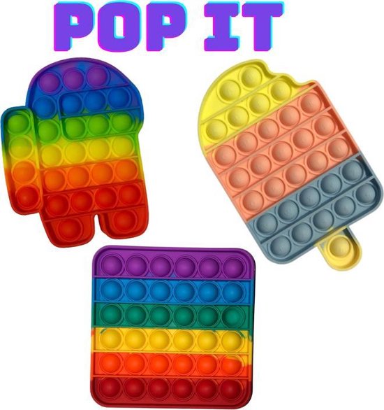 Regenboog Pakket 3 in 1 | Pop it Fidget 2021 - Tiktok Trend - Speelgoed  Bubbel Pop... | bol.com